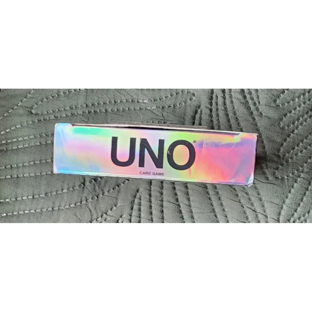 UNO Mattel UNO Platinum Edition Card Game Premium Holographic Foil Cards New
